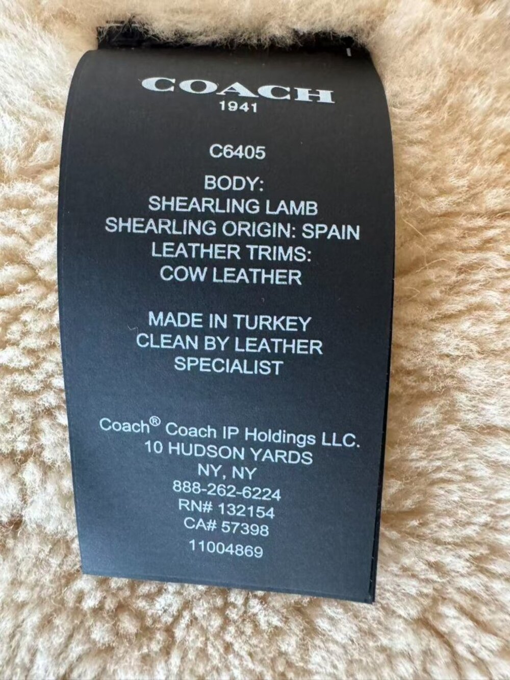 NWT 100% Authentic Coach Shearling Lamb Coat, Sz S - Picture 10 of 13